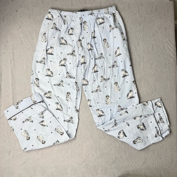 Set-‎ PJ Salvage Cat Lovers Novelty Print 100% Cotton Pajama Size Small Blue - Picture 6 of 10